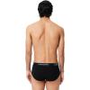 imageLacoste Mens Stretch Cotton Jersey Essentials Briefs 3PackBlack With Black Waistbands New