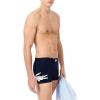 imageLacoste Mens Cotton Stretch Big Croc Print Trunks 3pack Navy BlueWhiteDove Grey Medium