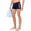 imageLacoste Mens Cotton Stretch Big Croc Print Trunks 3pack Navy BlueWhiteDove Grey Medium