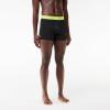 imageLacoste Mens Recycled Microfiber Ultra Dry Trunks 3PackGraphite With BlackBright Lime Waistbands