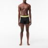 imageLacoste Mens Recycled Microfiber Ultra Dry Trunks 3PackGraphite With BlackBright Lime Waistbands