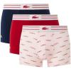imageLacoste Mens Cotton Stretch Lacoste Diagonal Print Trunks 3PackNavy BlueDog RoseLadybird Red
