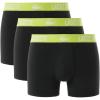 imageLacoste Mens Recycled Microfiber Ultra Dry Trunks 3PackGraphite With BlackBright Lime Waistbands