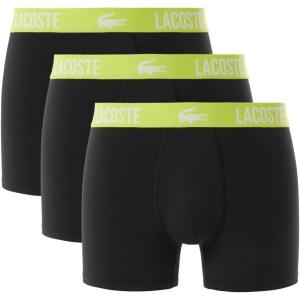 imageLacoste Mens Recycled Microfiber Ultra Dry Trunks 3PackGraphite With BlackBright Lime Waistbands