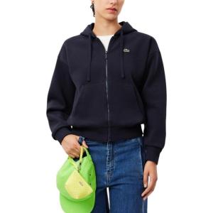 imageLacoste Womens Zipup Pique HoodieMidnight Blue