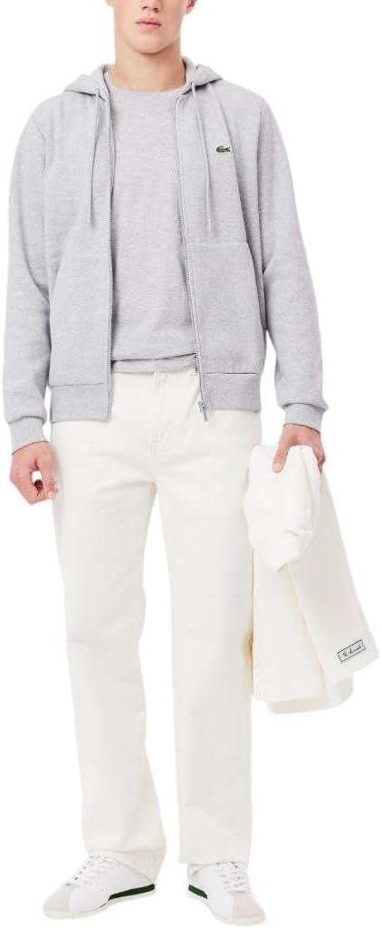 imageLACOSTE Mens Kangaroo Pocket Sweatshirt RedArgent Chine