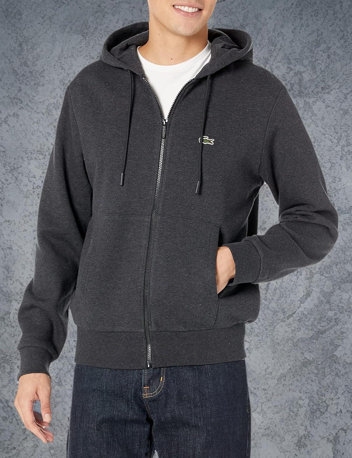 imageLACOSTE Mens Kangaroo Pocket Sweatshirt RedFoudre Chine