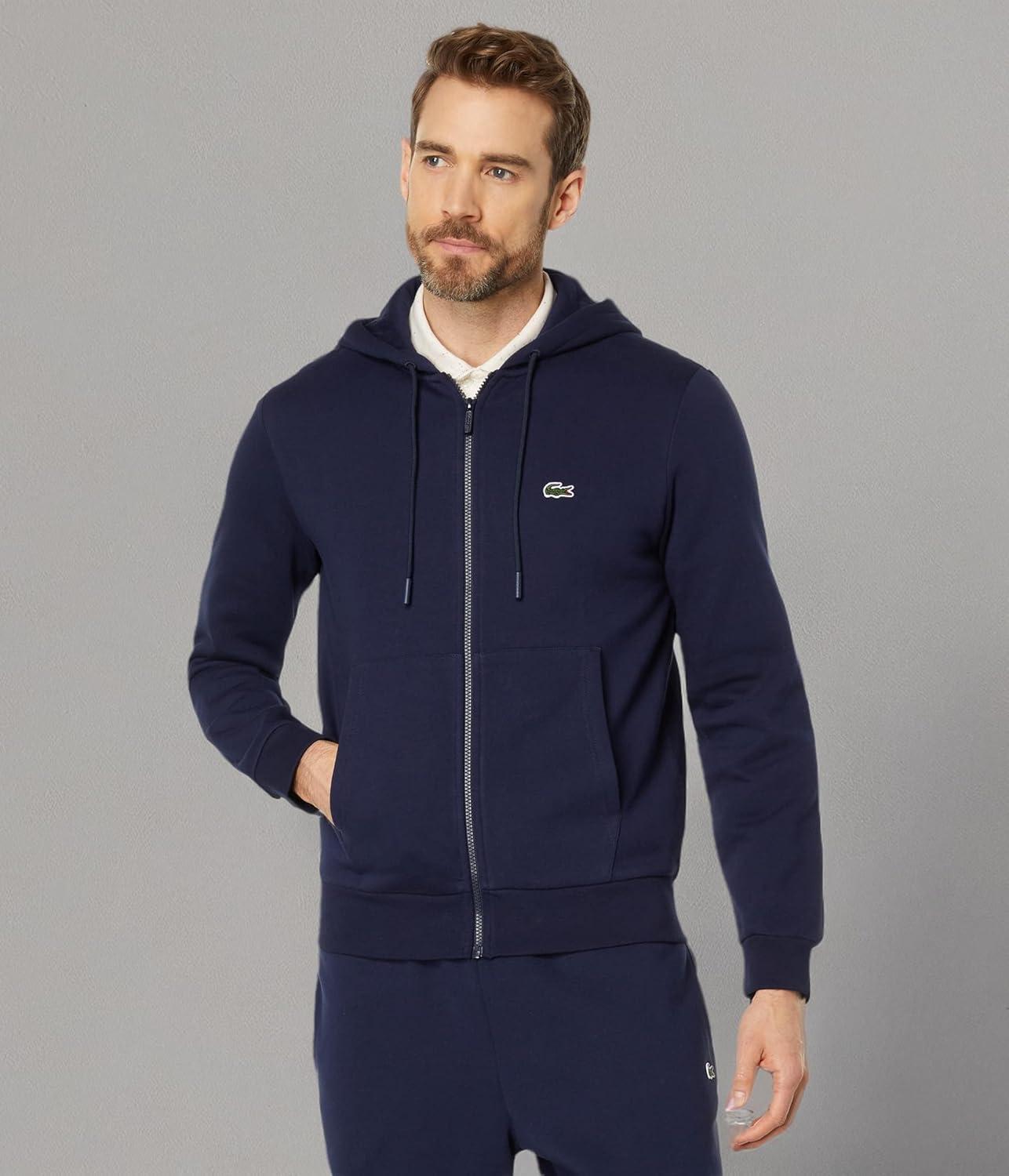 imageLACOSTE Mens Kangaroo Pocket Sweatshirt RedMarine