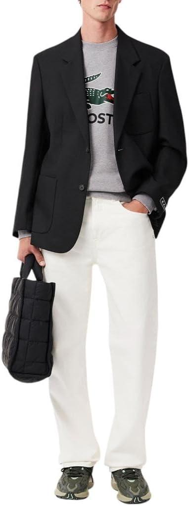 imageLacoste Mens Core Collection Classic Fit Branding Crew Neck SweatshirtGray