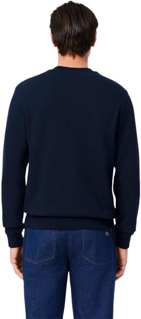 imageLacoste Mens Core Collection Classic Fit Branding Crew Neck SweatshirtNavy Blue