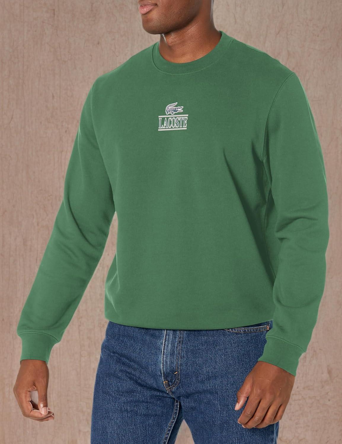 imageLacoste Mens Core Collection Classic Fit Branding Crew Neck SweatshirtVert