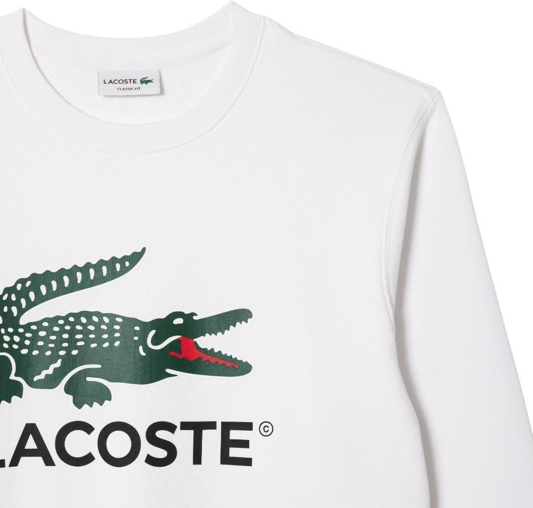 imageLacoste Mens Fleece Crew Neck SweatshirtWhite