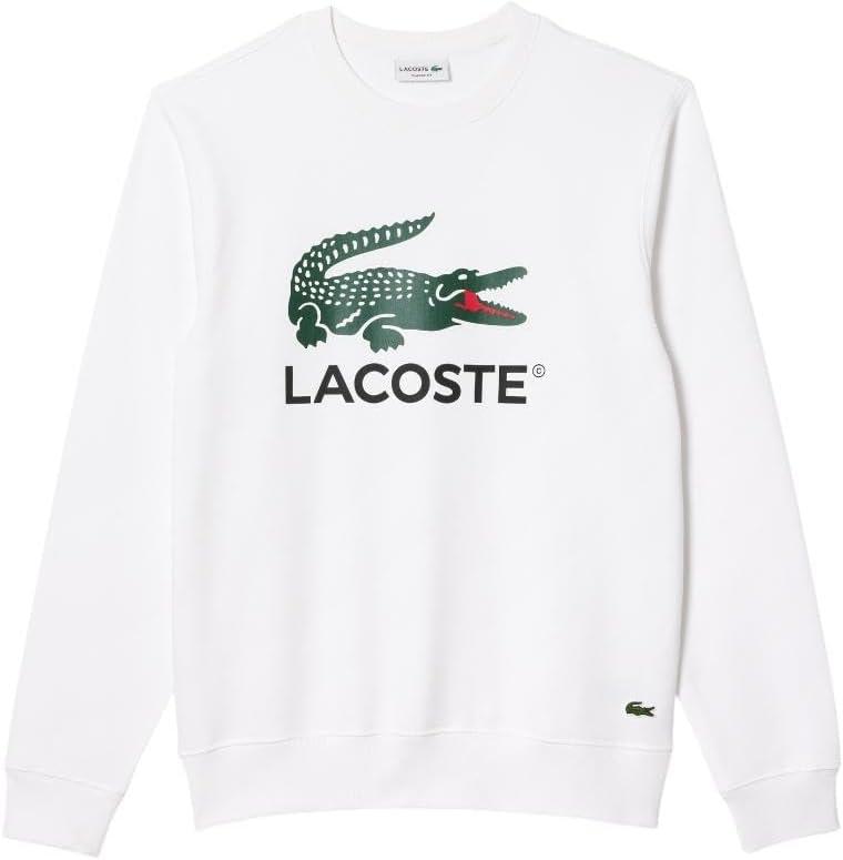 imageLacoste Mens Fleece Crew Neck SweatshirtWhite