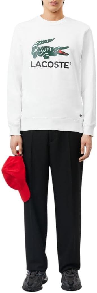 imageLacoste Mens Fleece Crew Neck SweatshirtWhite