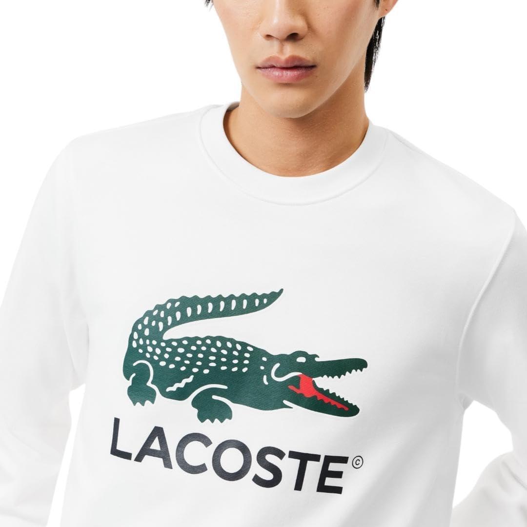 imageLacoste Mens Fleece Crew Neck SweatshirtWhite