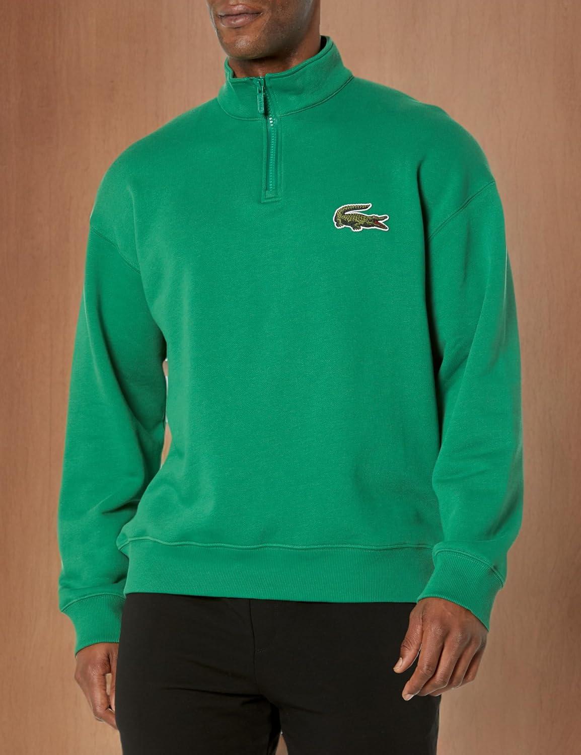 imageLacoste Mens High Neck Organic Cotton Zip Up SweatshirtRoquette