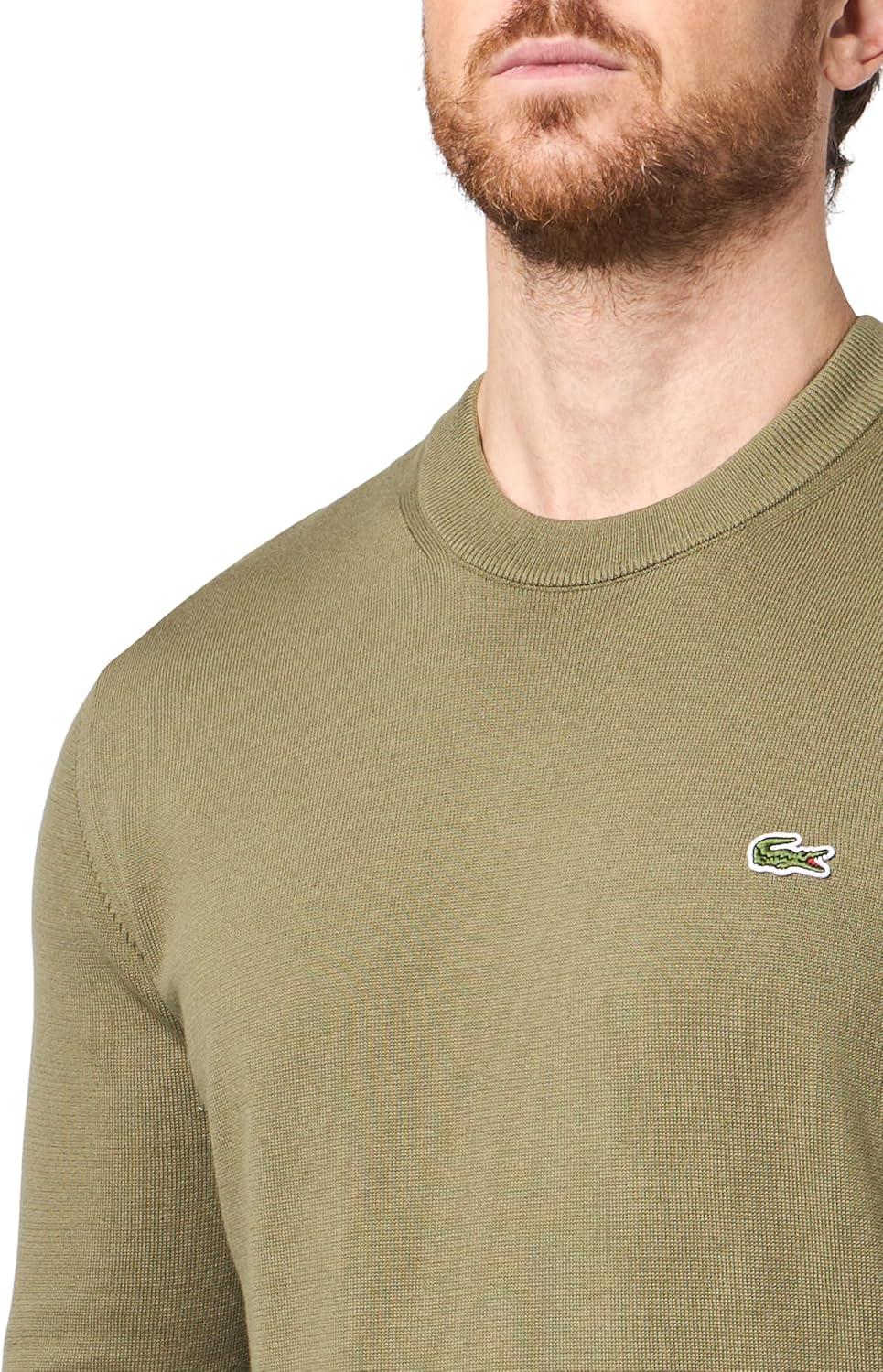 imageLacoste Mens Long Sleeve Crew Neck Regular Fit SweaterOlive