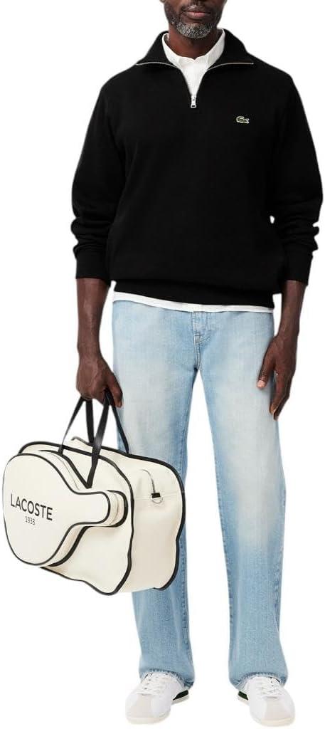 imageLacoste Mens Long Sleeve Quarter Zip Cotton SweatshirtBlack