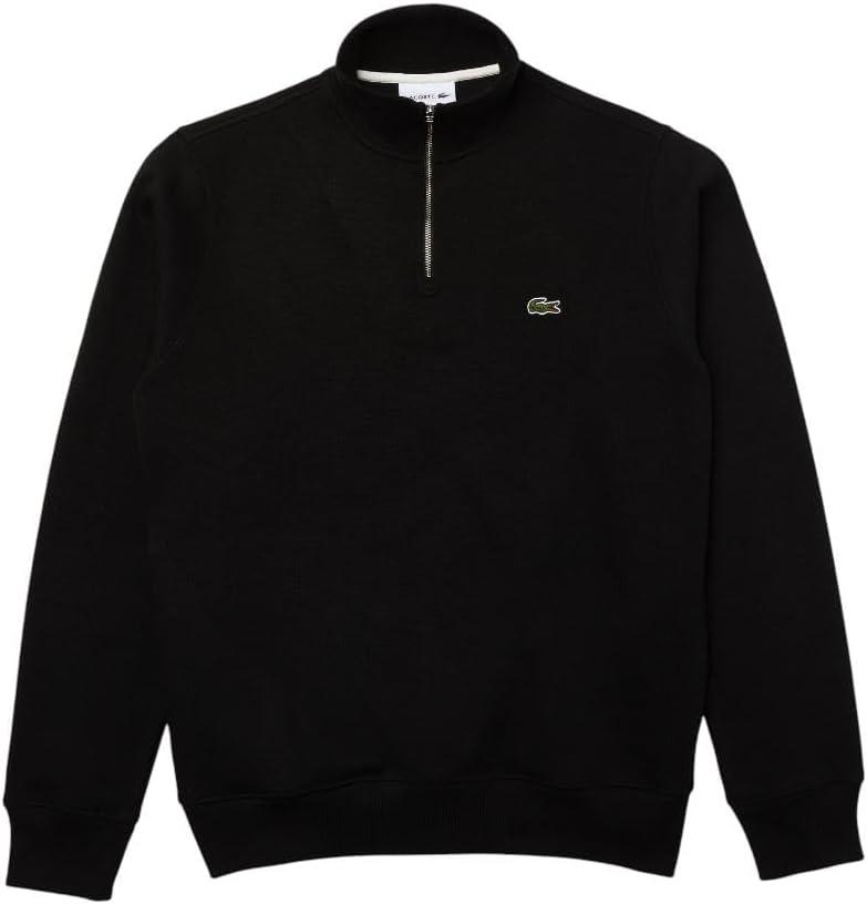 imageLacoste Mens Long Sleeve Quarter Zip Cotton SweatshirtBlack