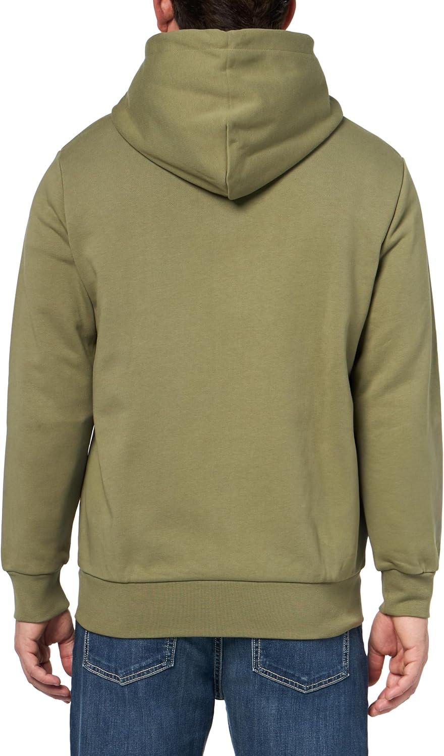 imageLacoste Mens NonBrushed Fleece Half Zip HoodieKhaki
