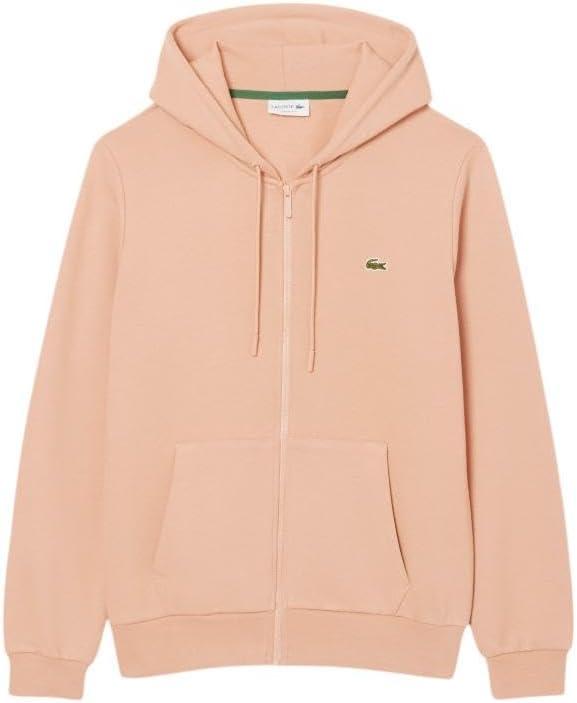 imageLacoste Mens NonBrushed Fleece Half Zip HoodieLatte