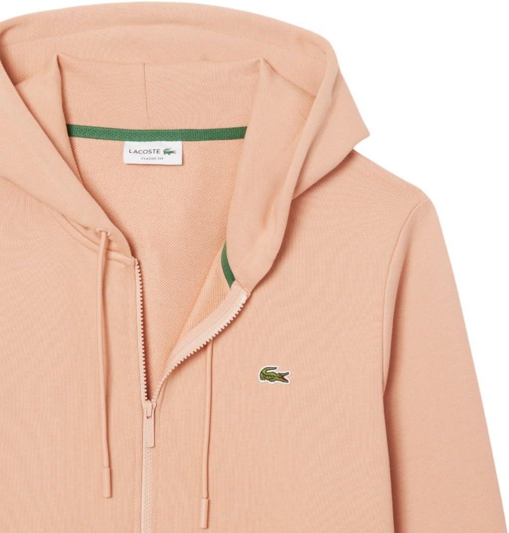 imageLacoste Mens NonBrushed Fleece Half Zip HoodieLatte