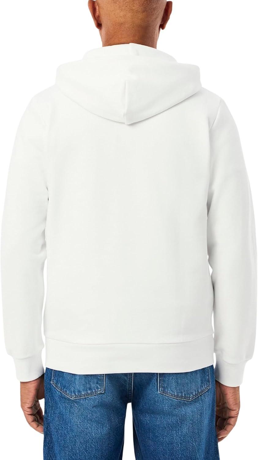imageLacoste Mens NonBrushed Fleece Half Zip HoodieWhite