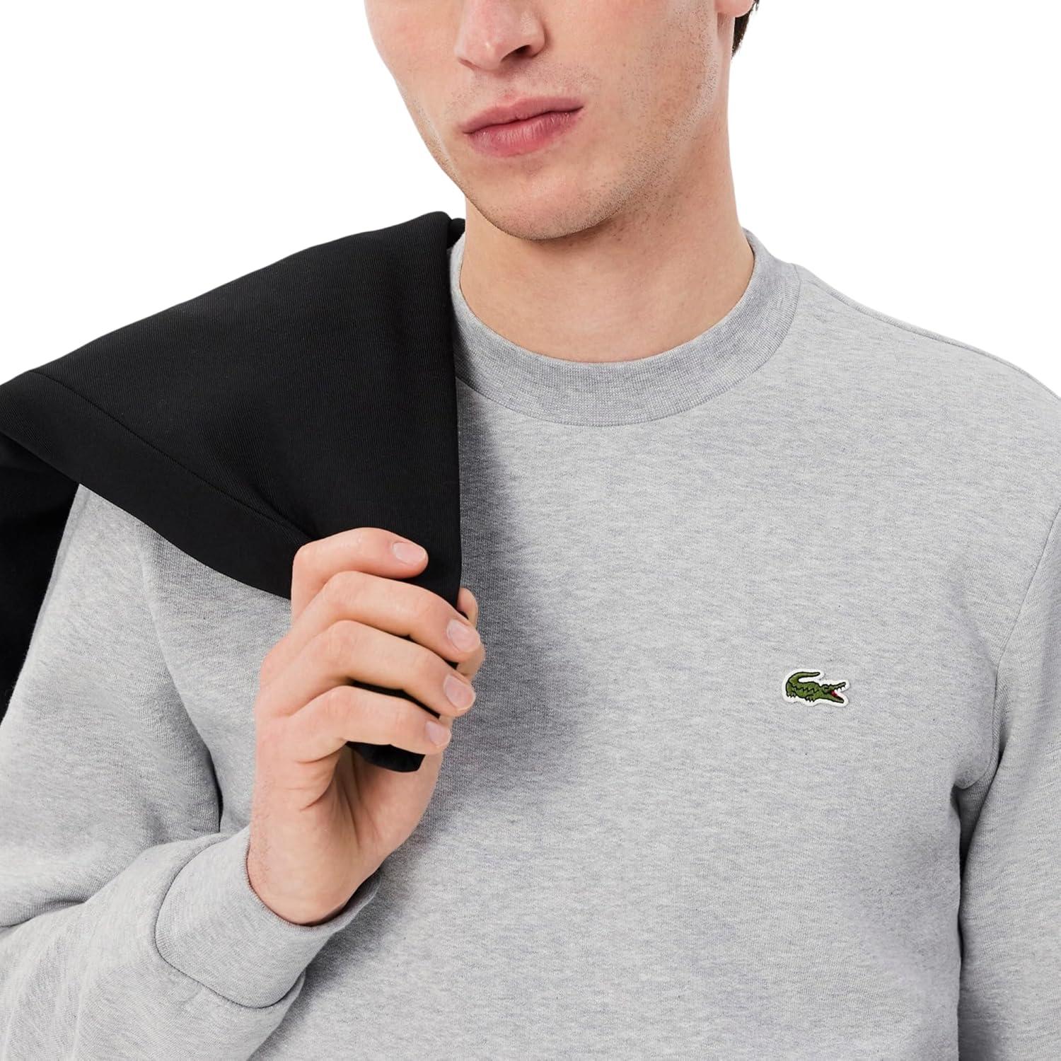 imageLacoste Mens Organic Brushed Cotton SweatshirtArgent Chine