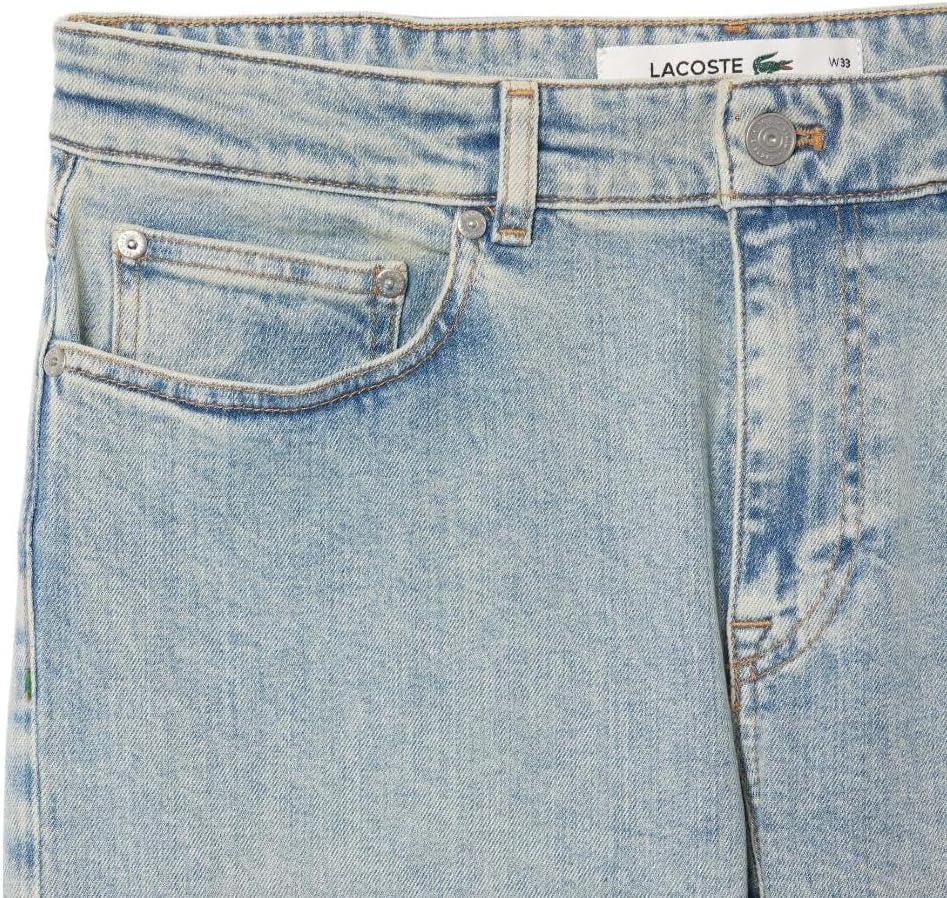 imageLacoste Mens Slim Fit Stretch Cotton Denim JeansWashed Bleach