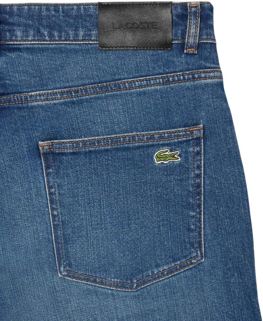 imageLacoste Mens Slim Fit Stretch Cotton Denim JeansWashed Deep Medium
