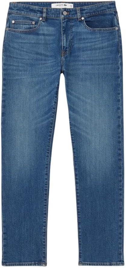 imageLacoste Mens Slim Fit Stretch Cotton Denim JeansWashed Deep Medium