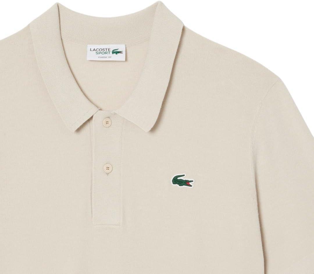 imageLacoste Mens Sport Short Sleeved Polo Collar Golf SweaterMarten Beige