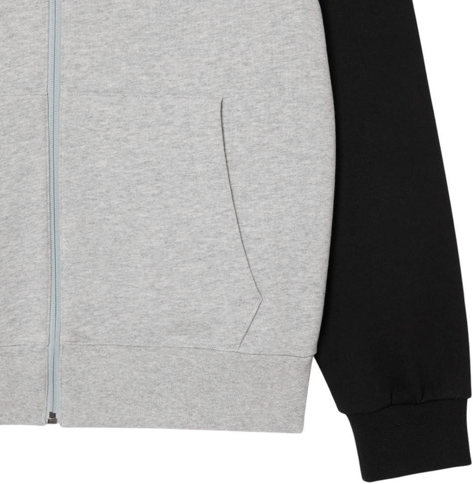 imageLacoste mens Classic Fit Colorblock Zip SweatshirtGray  Black