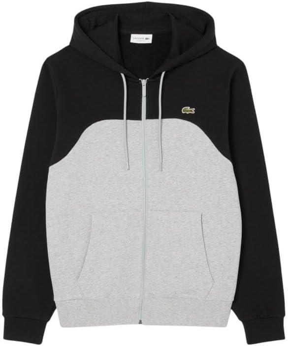 imageLacoste mens Classic Fit Colorblock Zip SweatshirtGray  Black