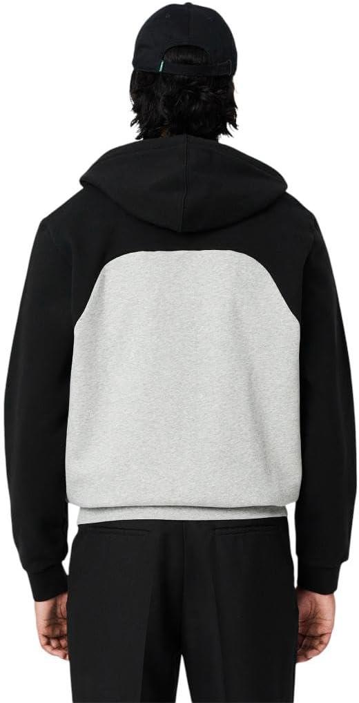 imageLacoste mens Classic Fit Colorblock Zip SweatshirtGray  Black
