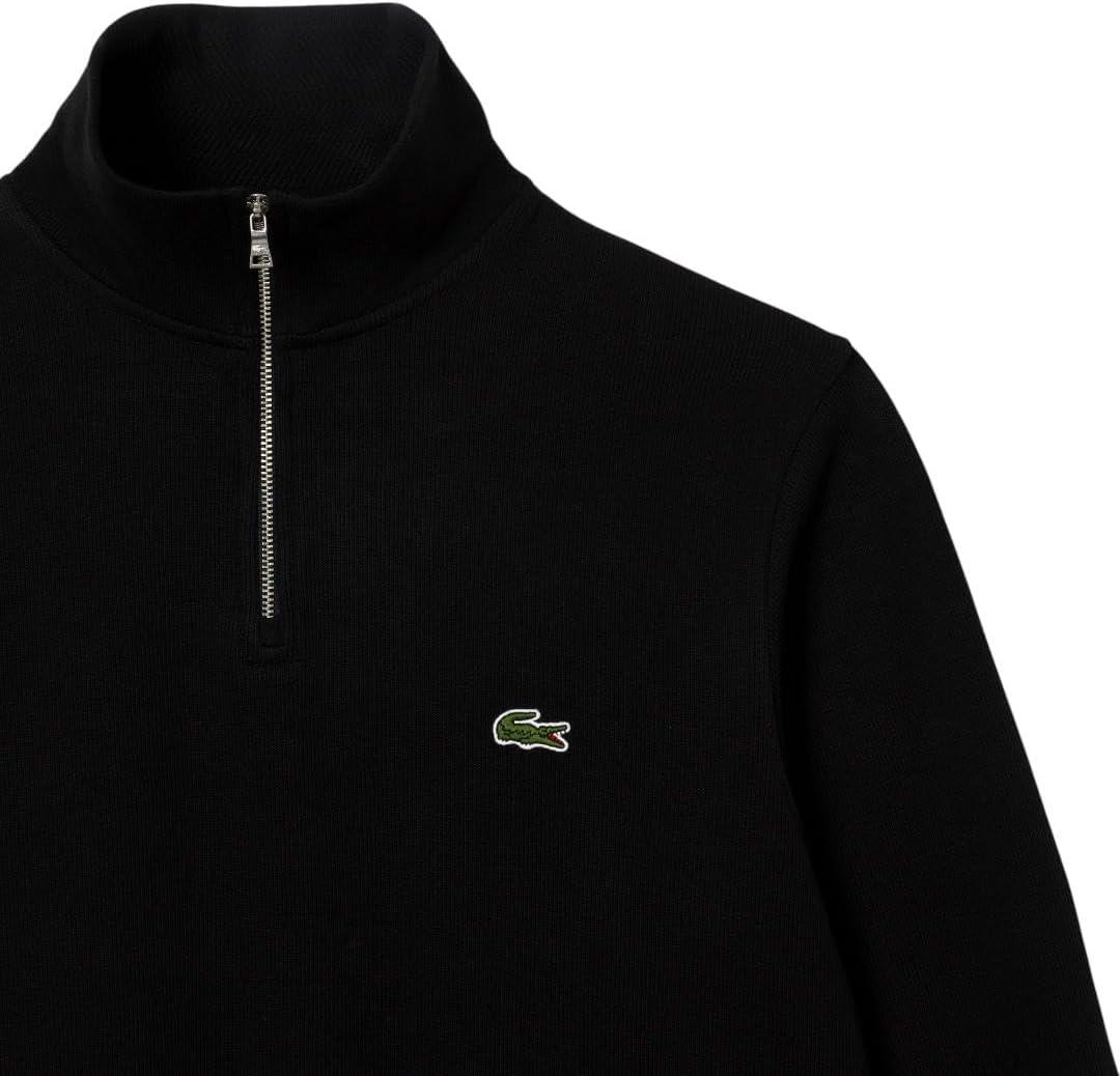 imageLacoste mens Mens Long Sleeve Quarter Zip Cotton SweatshirtBlack