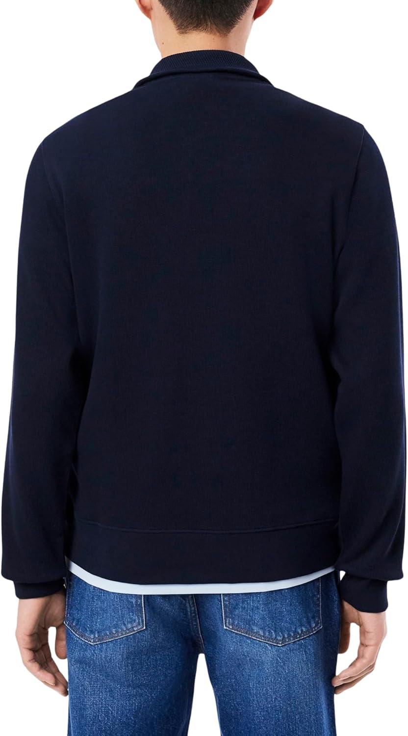 imageLacoste mens Mens Long Sleeve Quarter Zip Cotton SweatshirtNavy Blue