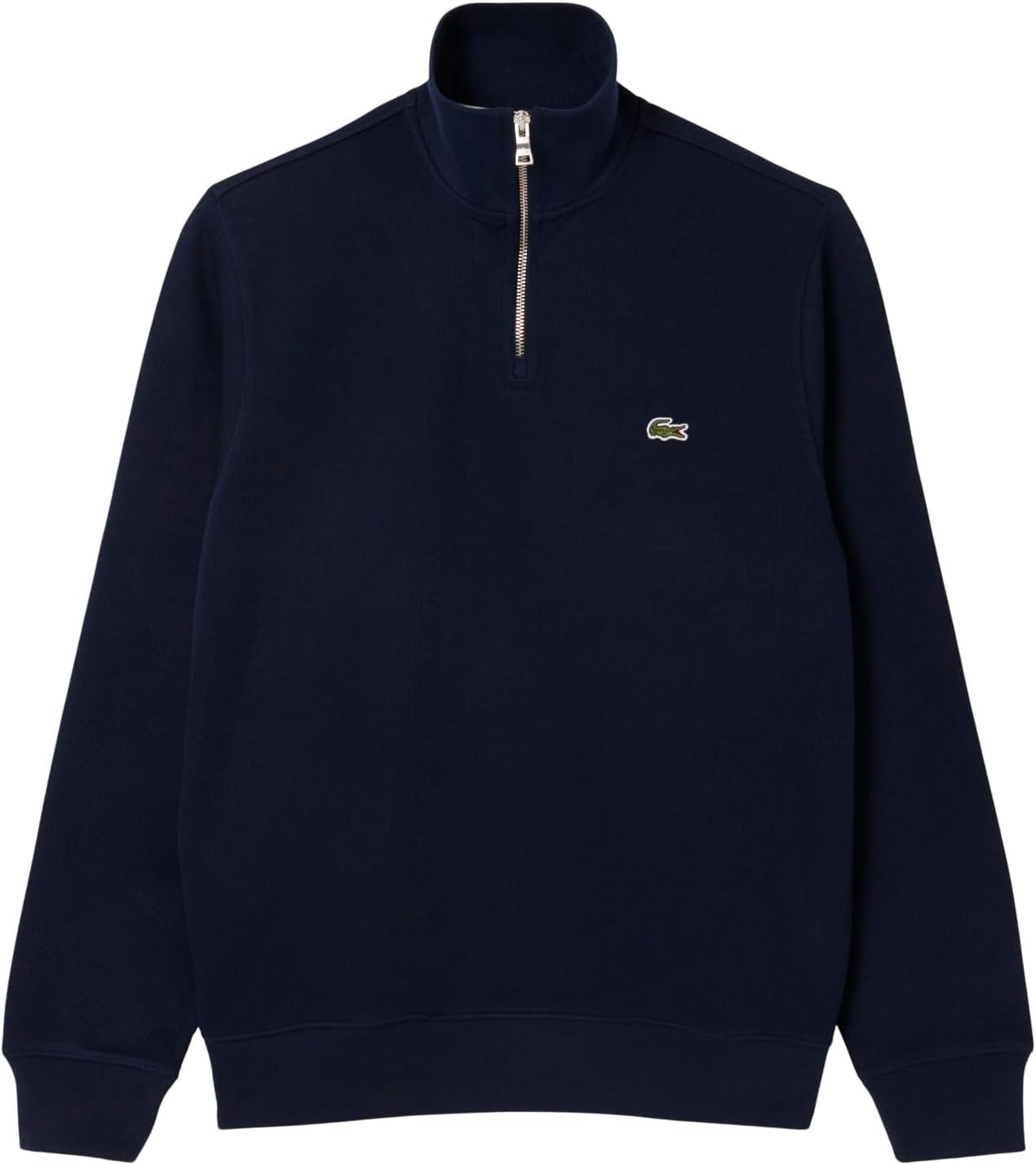 imageLacoste mens Mens Long Sleeve Quarter Zip Cotton SweatshirtNavy Blue