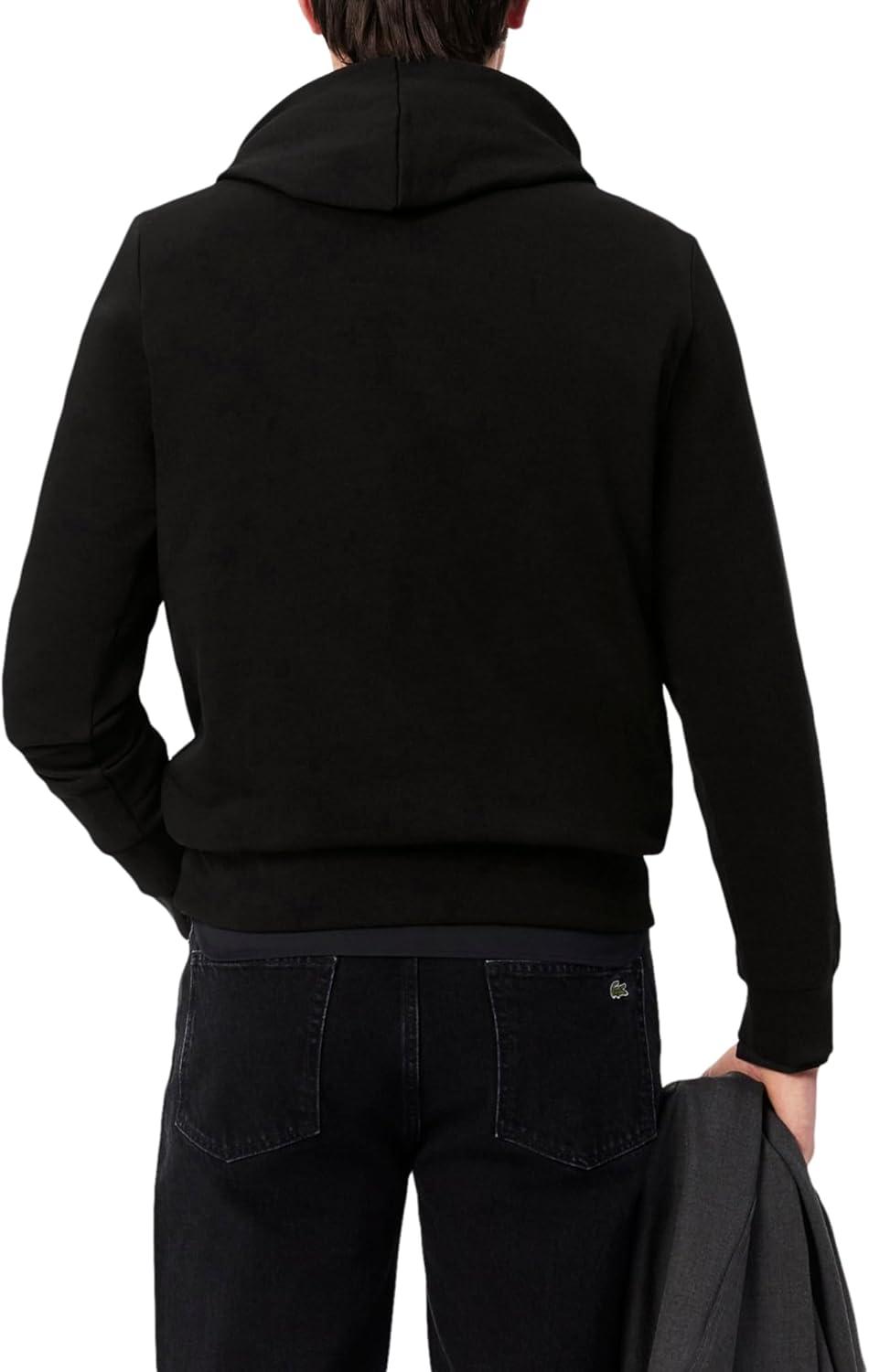 imageLacoste mens Mens Long Sleeve Solid Pop Over SweaterSweatshirtBlack