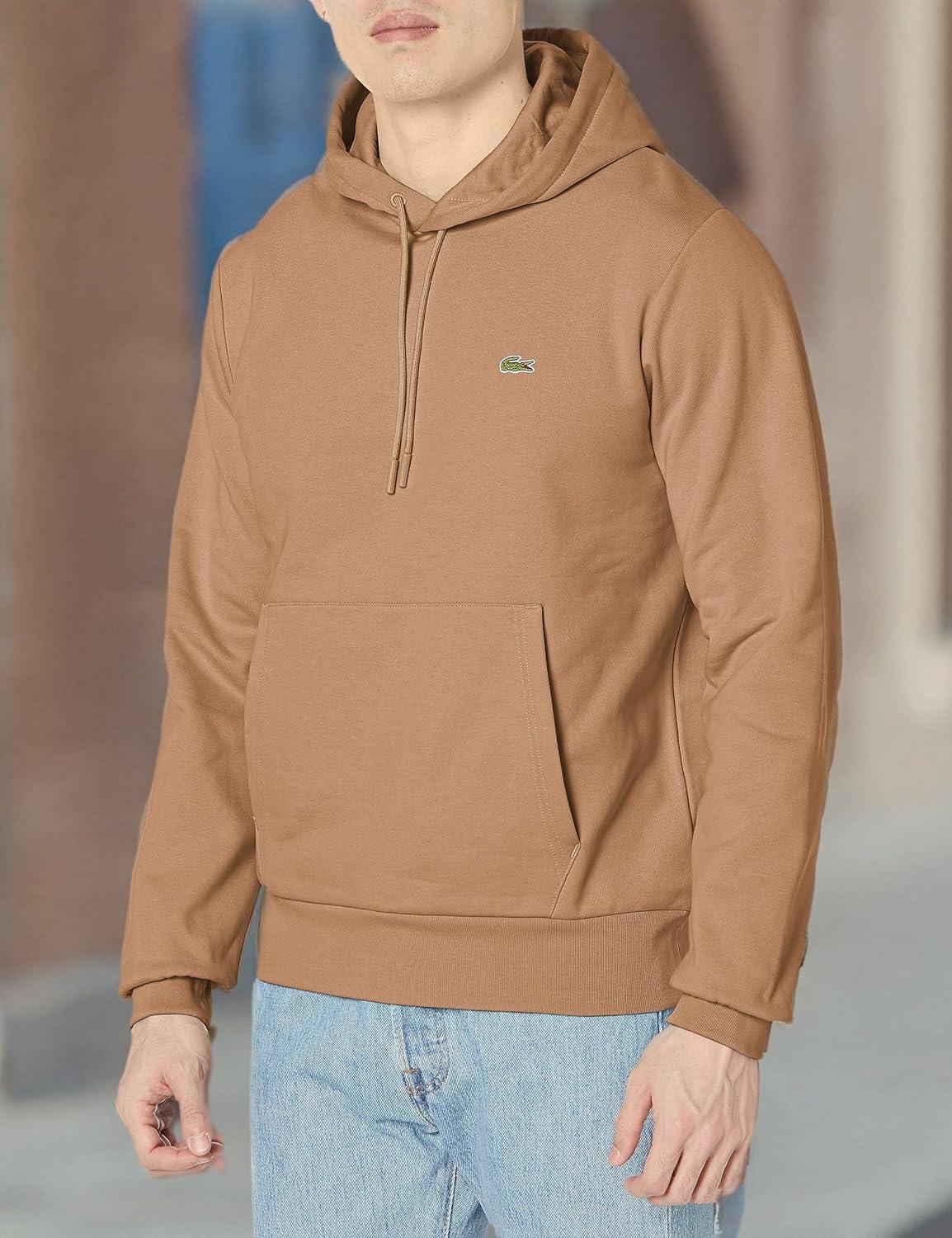 imageLacoste mens Mens Long Sleeve Solid Pop Over SweaterSweatshirtCookie