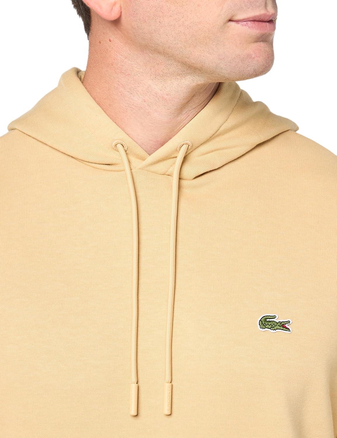 imageLacoste mens Mens Long Sleeve Solid Pop Over SweaterSweatshirtCroissant