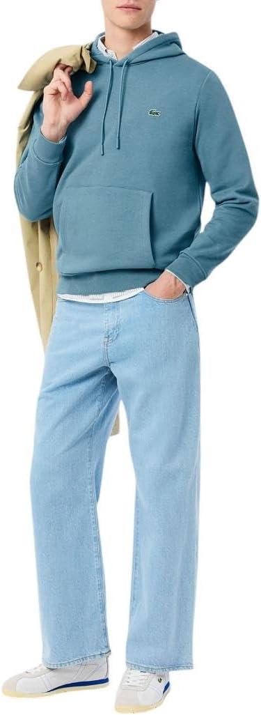 imageLacoste mens Mens Long Sleeve Solid Pop Over SweaterSweatshirtDark Blue