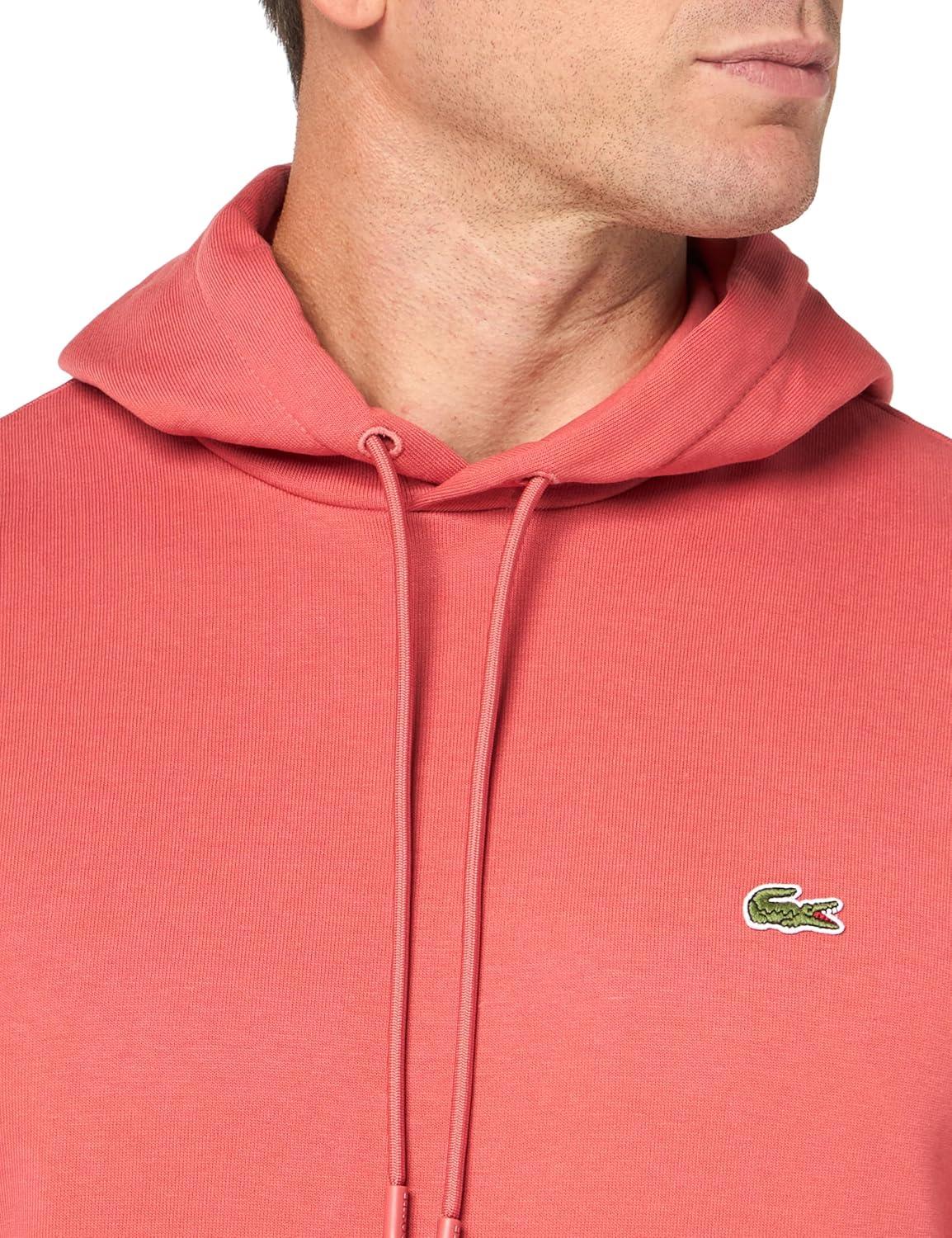 imageLacoste mens Mens Long Sleeve Solid Pop Over SweaterSweatshirtSierra Red