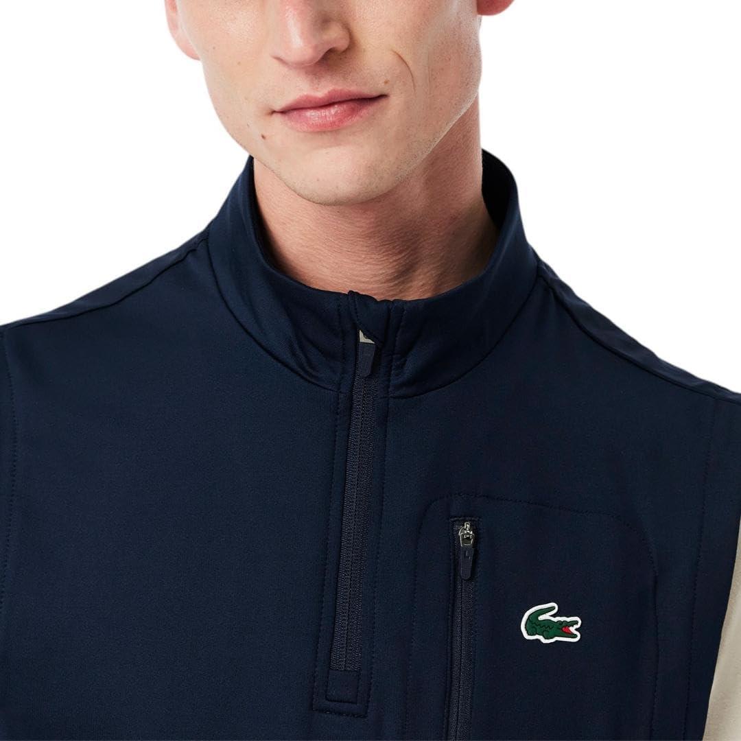 imageLacoste mens Sport Quarter Zip Layering Golf VestNavy Blue