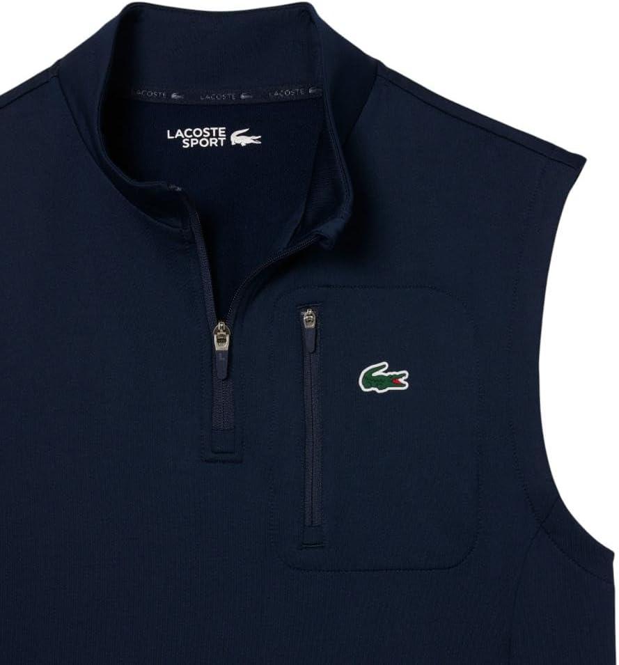 imageLacoste mens Sport Quarter Zip Layering Golf VestNavy Blue