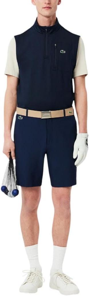 imageLacoste mens Sport Quarter Zip Layering Golf VestNavy Blue