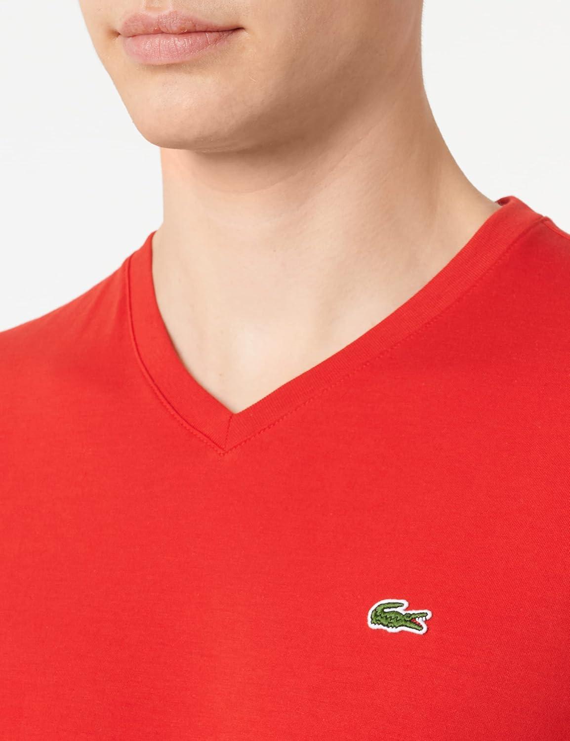 imageYellow Pima Cotton VNeck TShirt by LacosteRed