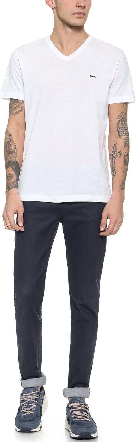 imageYellow Pima Cotton VNeck TShirt by LacosteWhite