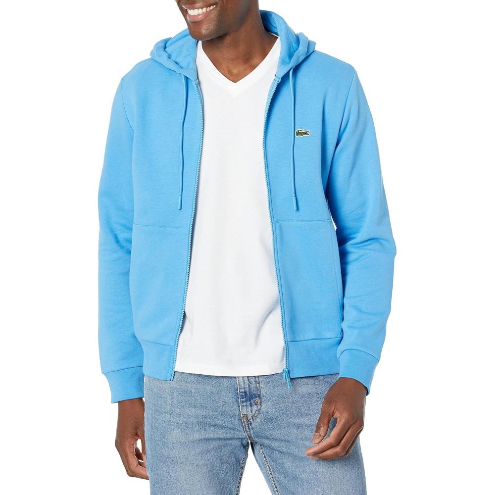 imageLACOSTE Mens Kangaroo Pocket Sweatshirt RedArgentine