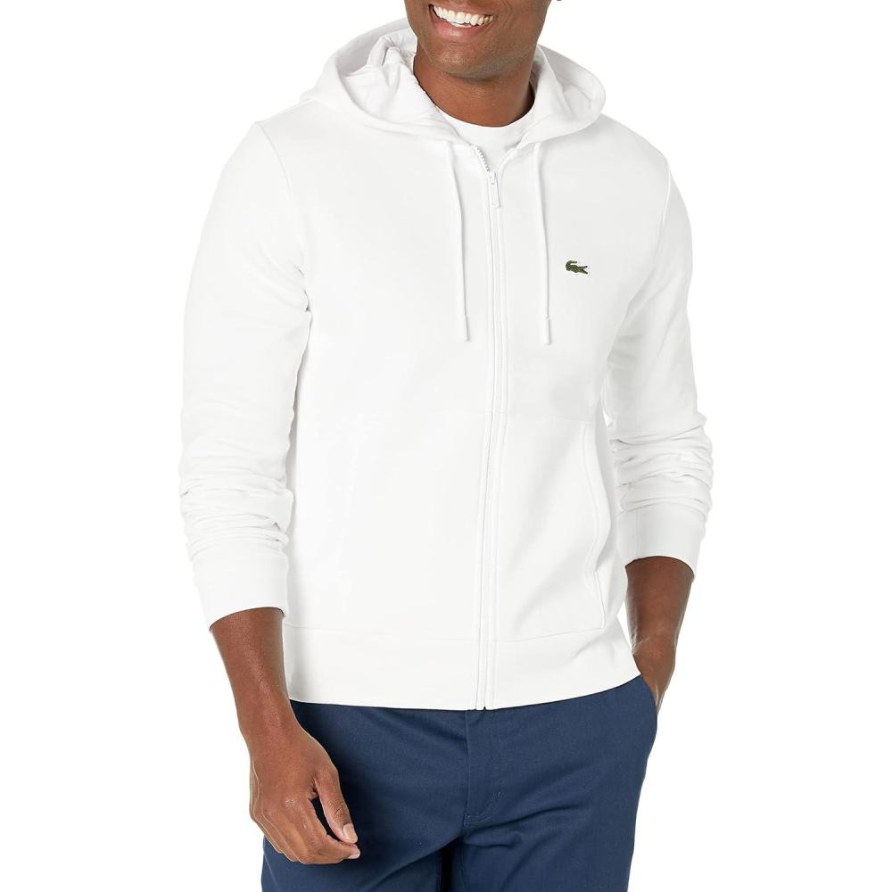 imageLACOSTE Mens Kangaroo Pocket Sweatshirt RedBlanc
